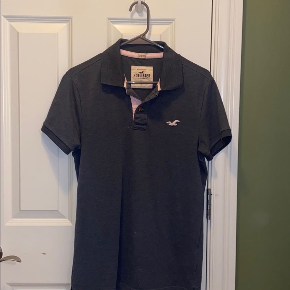 Hollister Stretch Pink/Grey Polo - Great Condition